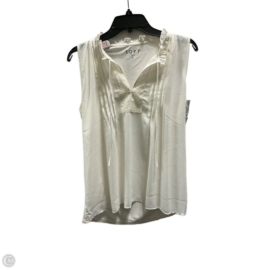 Top Sleeveless By Loft In Cream, Size: M