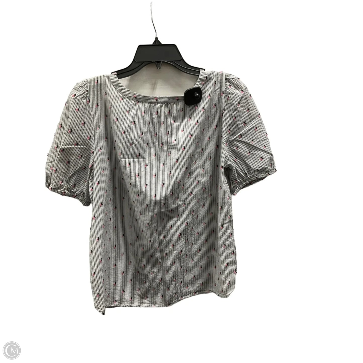 Top Short Sleeve By Loft In Grey & Pink, Size: M