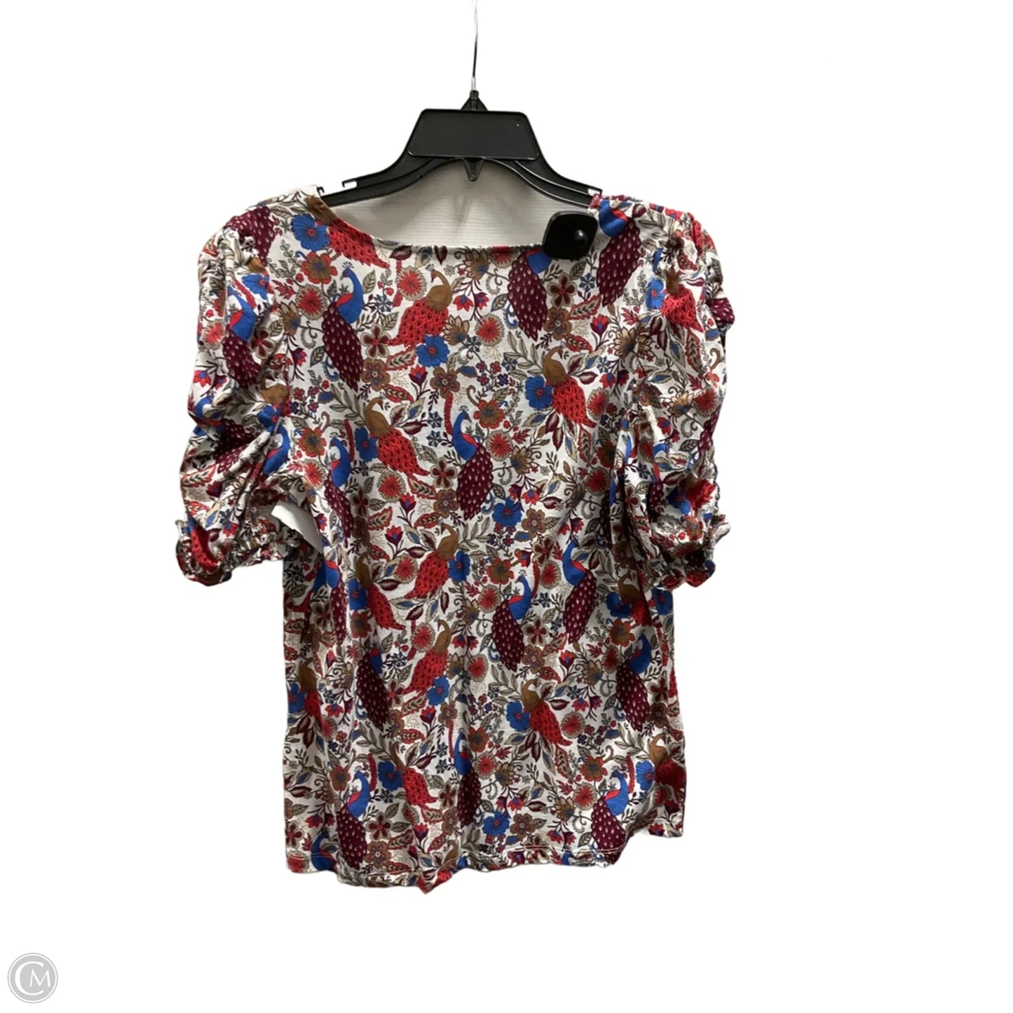 Top Short Sleeve By Loft In Blue & Red, Size: M