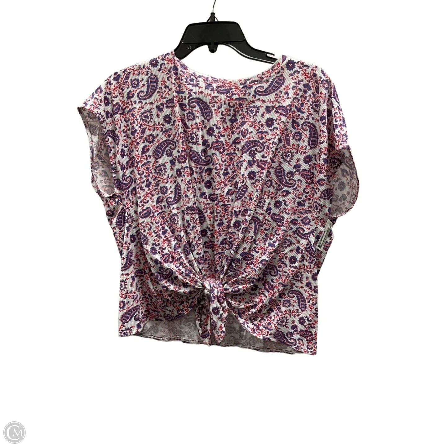 Top Short Sleeve By Loft In Blue & Red, Size: L