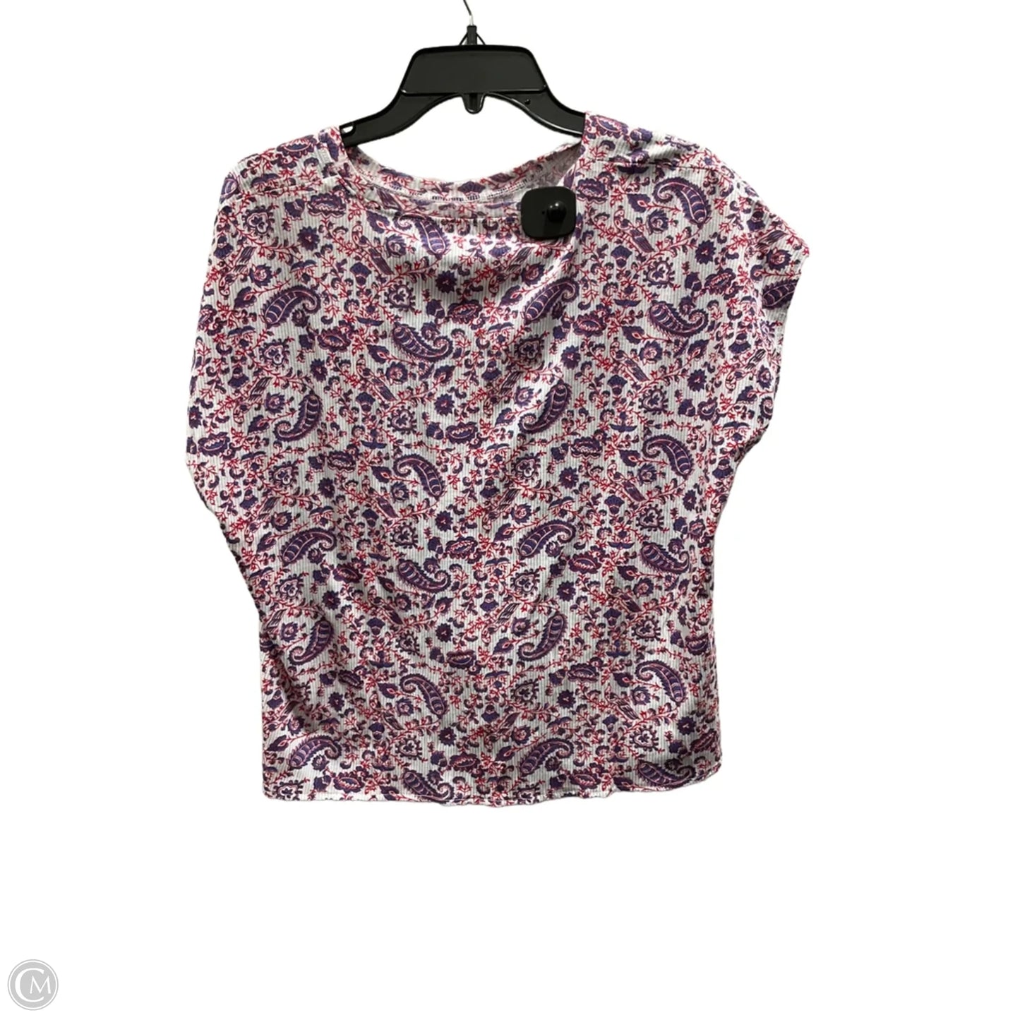 Top Short Sleeve By Loft In Blue & Red, Size: L