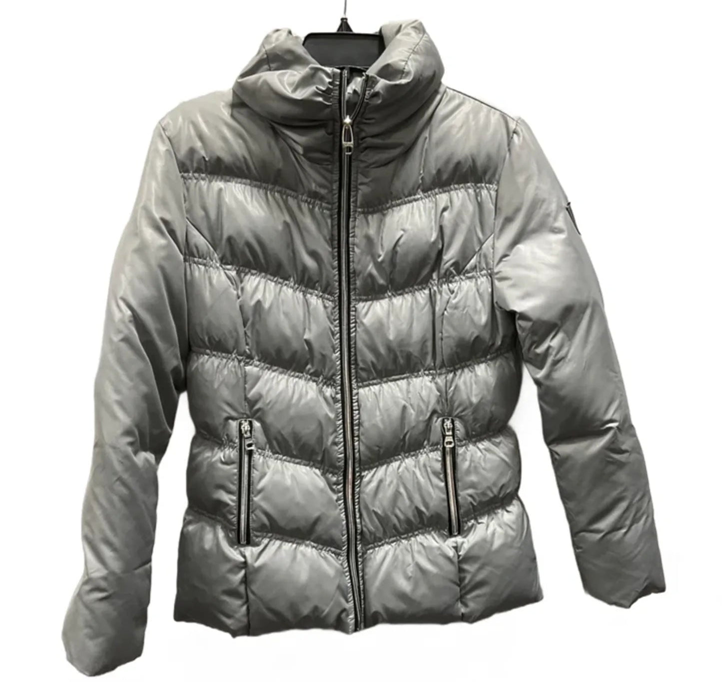 Coat Puffer & Quilted By Guess In Grey, Size: M