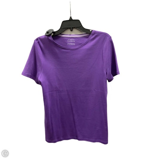 Top Short Sleeve Basic By Talbots In Purple, Size: L