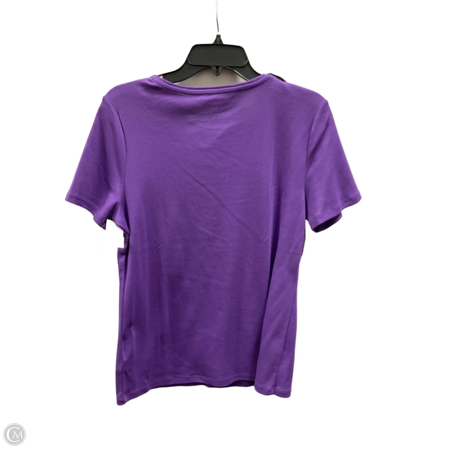 Top Short Sleeve Basic By Talbots In Purple, Size: L