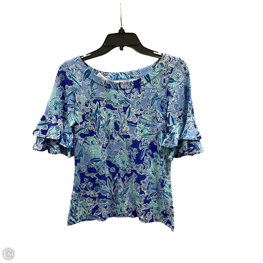 Top Short Sleeve Designer By Lilly Pulitzer In Blue, Size: Xs