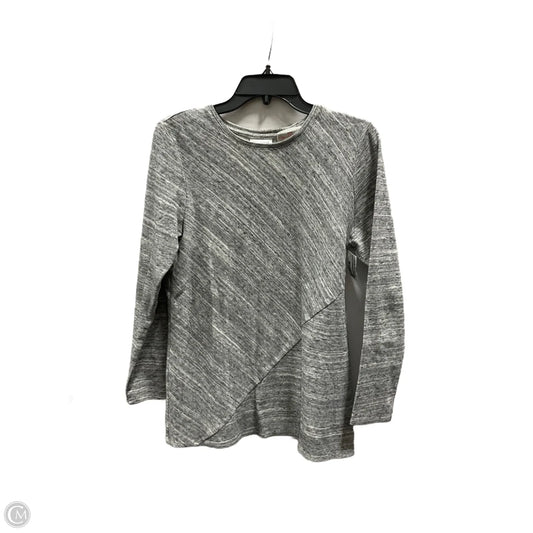 Top Long Sleeve By J. Jill In Grey & White, Size: M