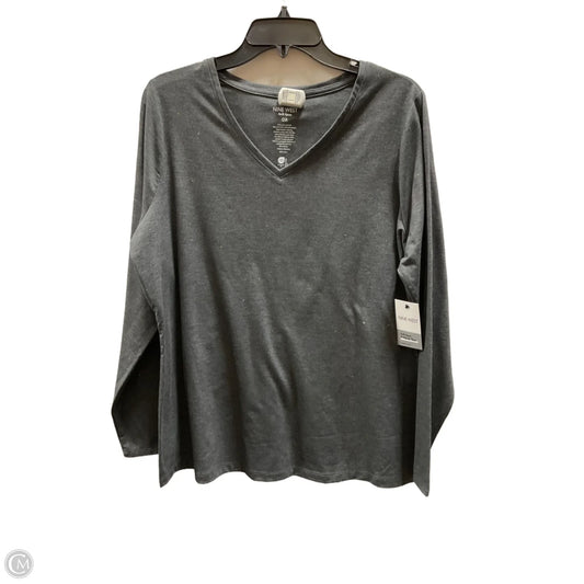 Top Long Sleeve By Nine West Apparel In Gold & Grey, Size: 1x