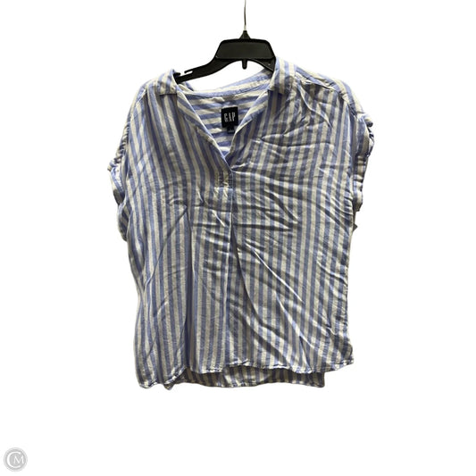 Top Short Sleeve By Gap In Blue & White, Size: L