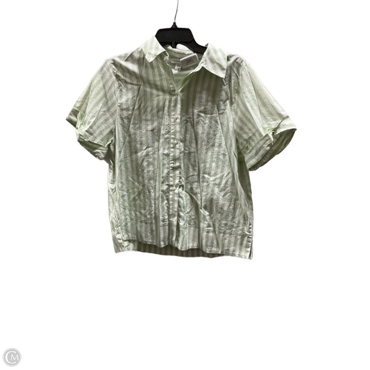 Top Short Sleeve By Top Shop In Green & White, Size: Xs