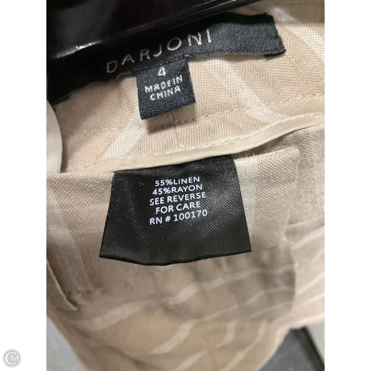 Shorts By Clothes Mentor In Tan & White, Size: 4