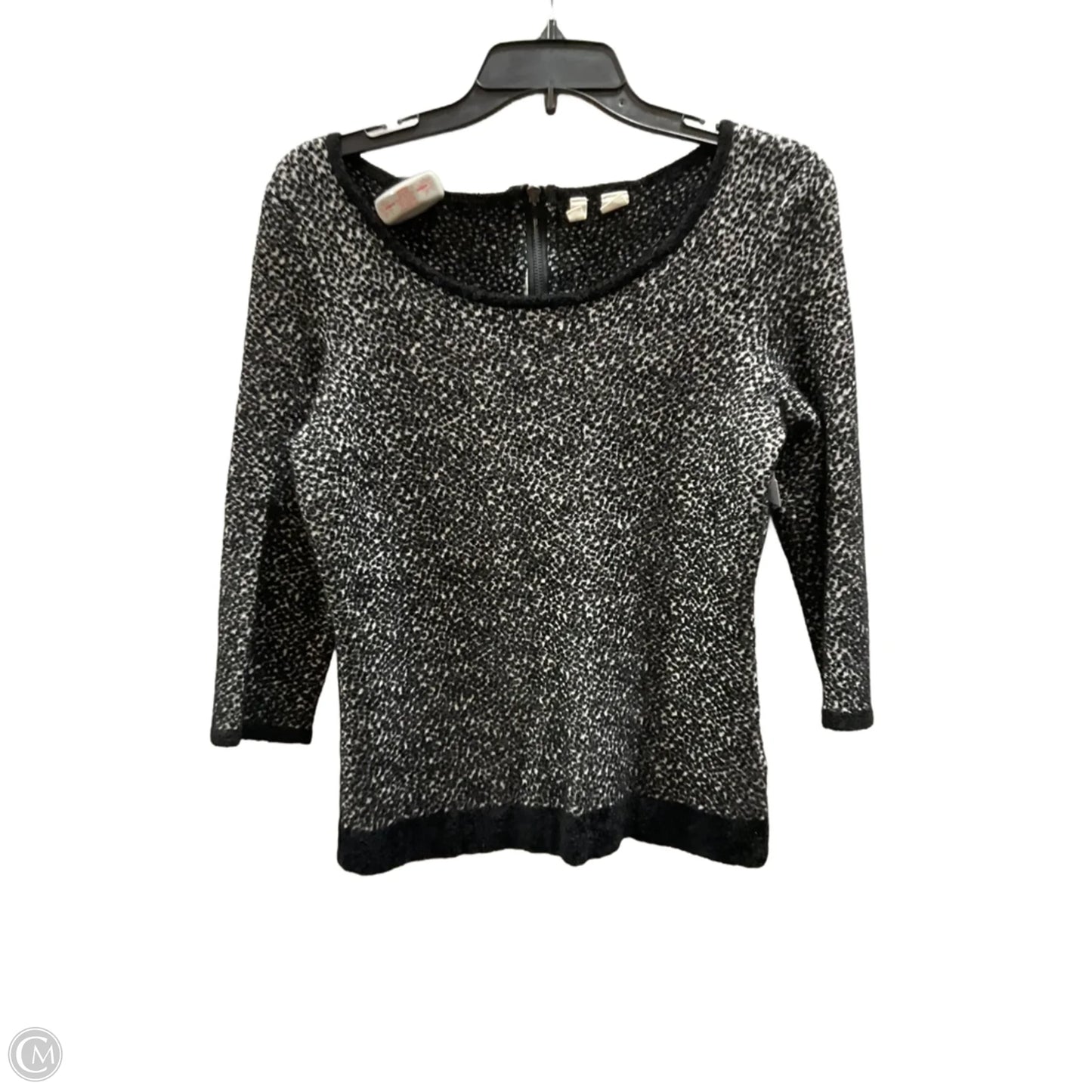 Top 3/4 Sleeve By Moth In Black & Cream, Size: M