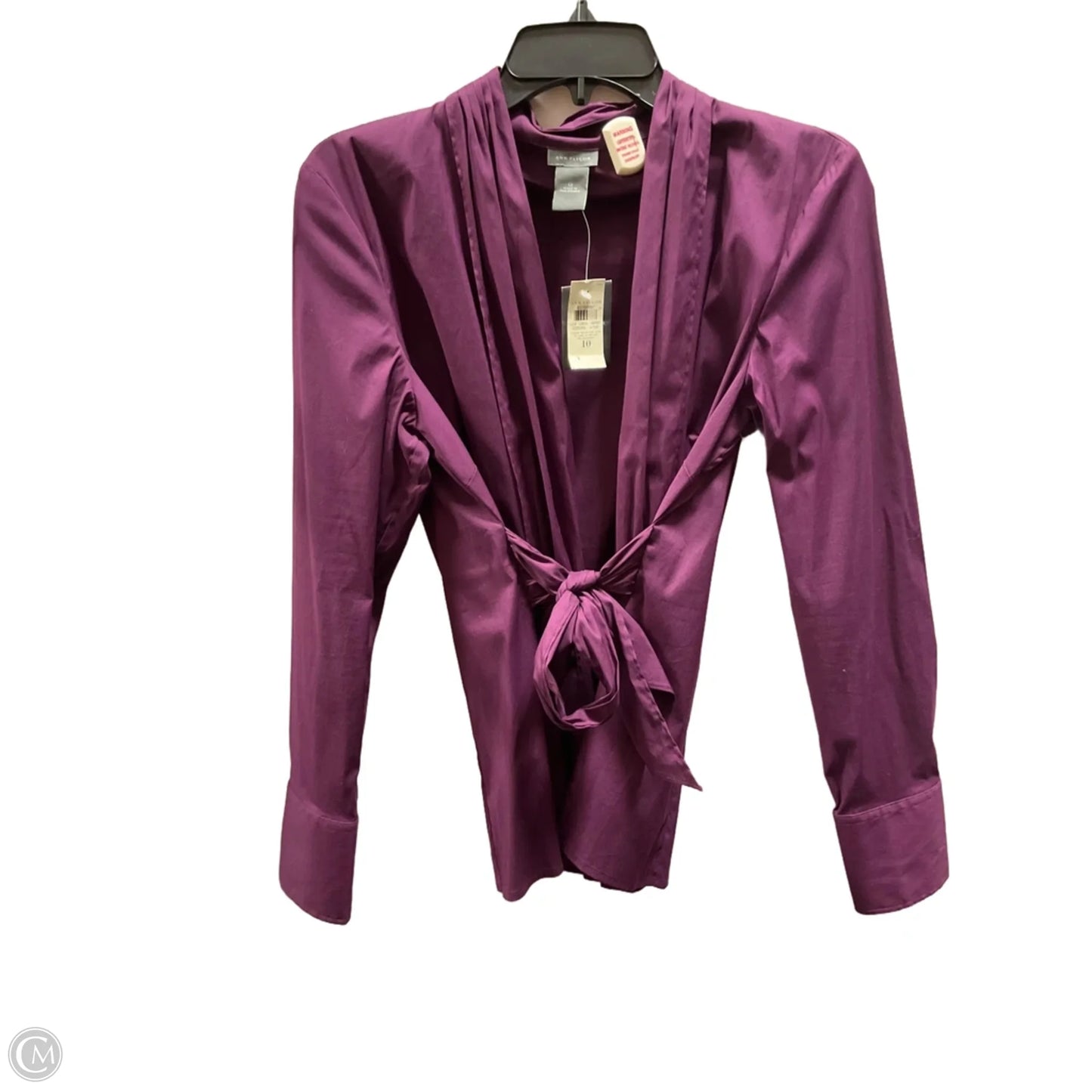 Top Long Sleeve By Ann Taylor In Purple, Size: 10