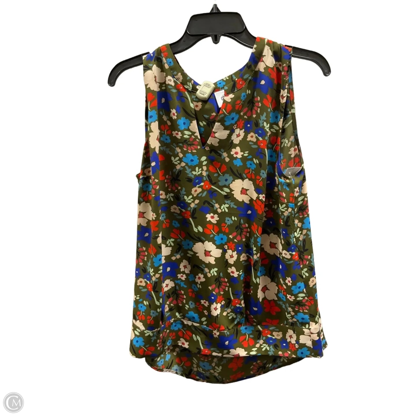 Top Sleeveless By Cabi In Green & Red, Size: M