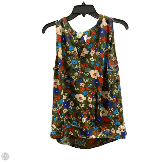 Top Sleeveless By Cabi In Green & Red, Size: M
