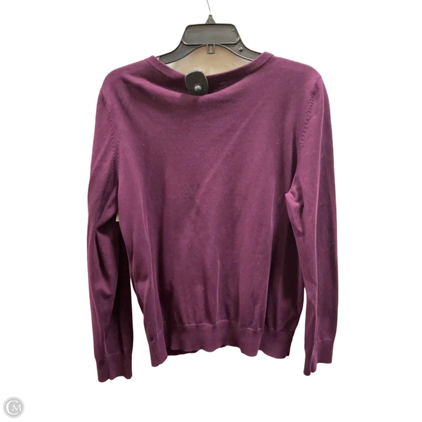 Sweater Cardigan By Talbots In Purple, Size: Xl