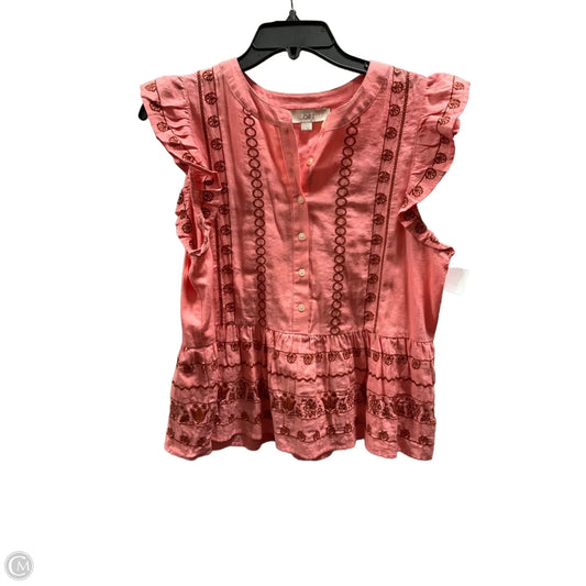 Top Sleeveless By Loft In Coral, Size: S