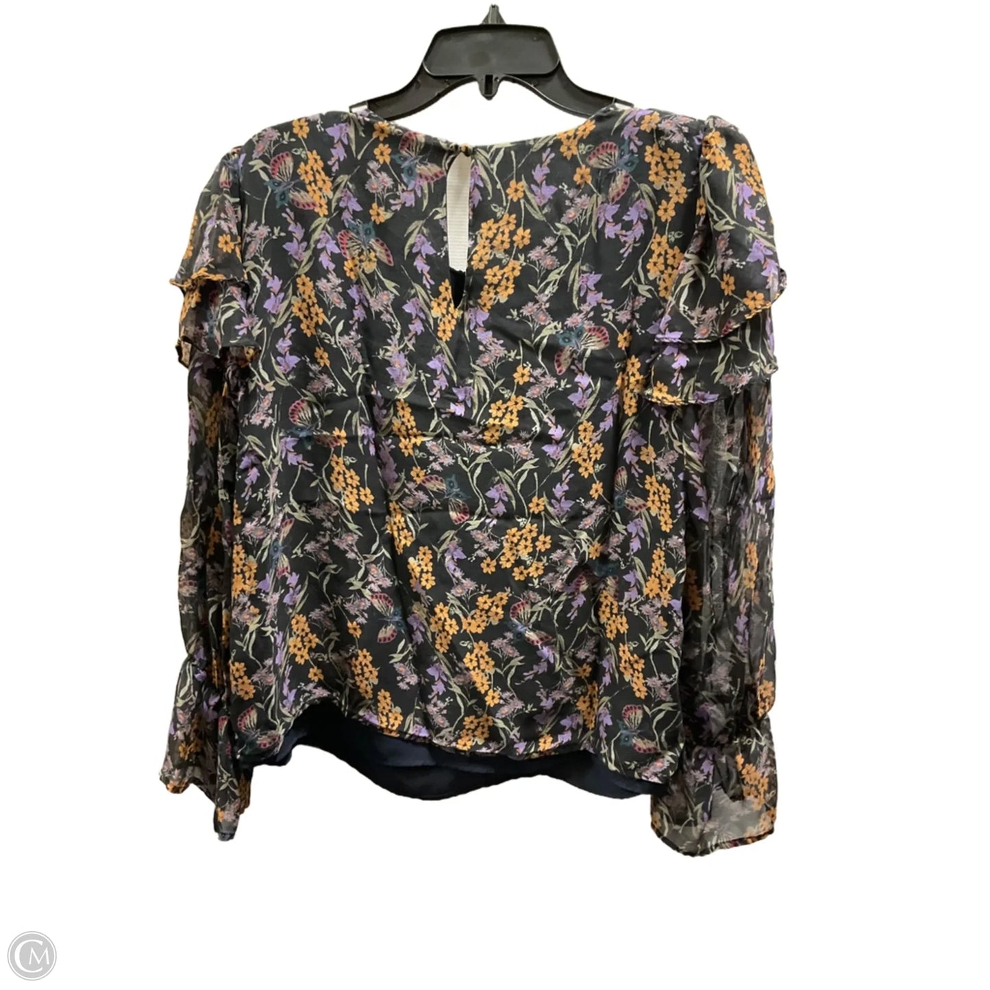 Top Long Sleeve By Clothes Mentor In Black & Purple, Size: L