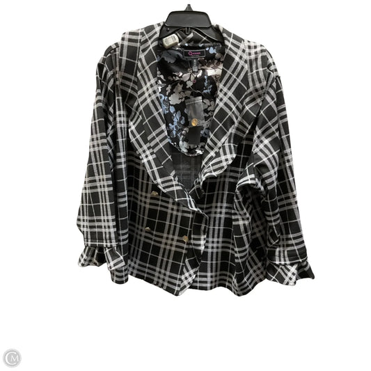 Blazer By C Wonder In Black & White, Size: 2x