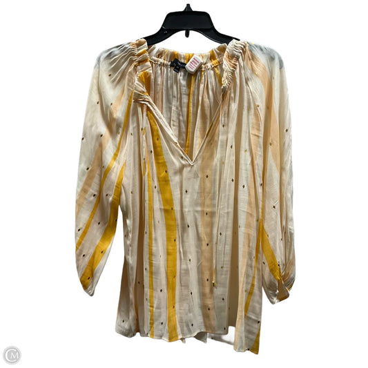 Top 3/4 Sleeve By Harve Bernard In Cream & Yellow, Size: 2x