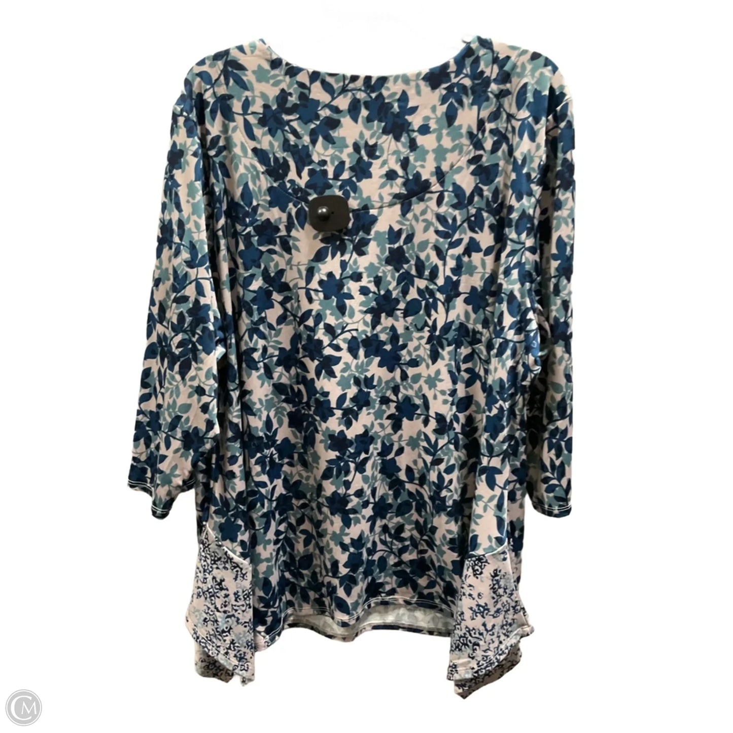Top 3/4 Sleeve By Zac And Rachel In Teal, Size: 2x