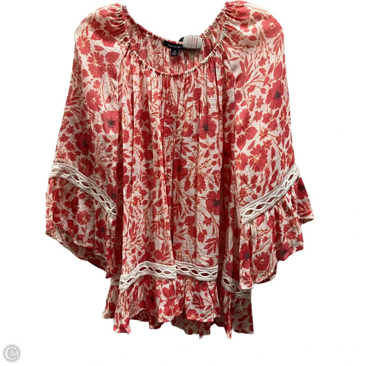 Top 3/4 Sleeve By Zac And Rachel In Red & White, Size: 2x