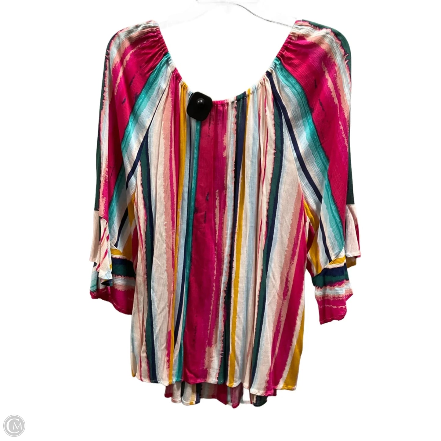 Top 3/4 Sleeve By Zac And Rachel In Striped Pattern, Size: 2x