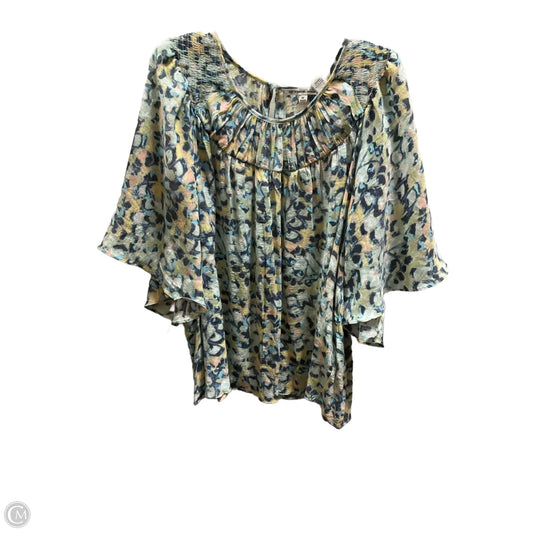 Top 3/4 Sleeve By Zac And Rachel In Green & Orange, Size: 2x