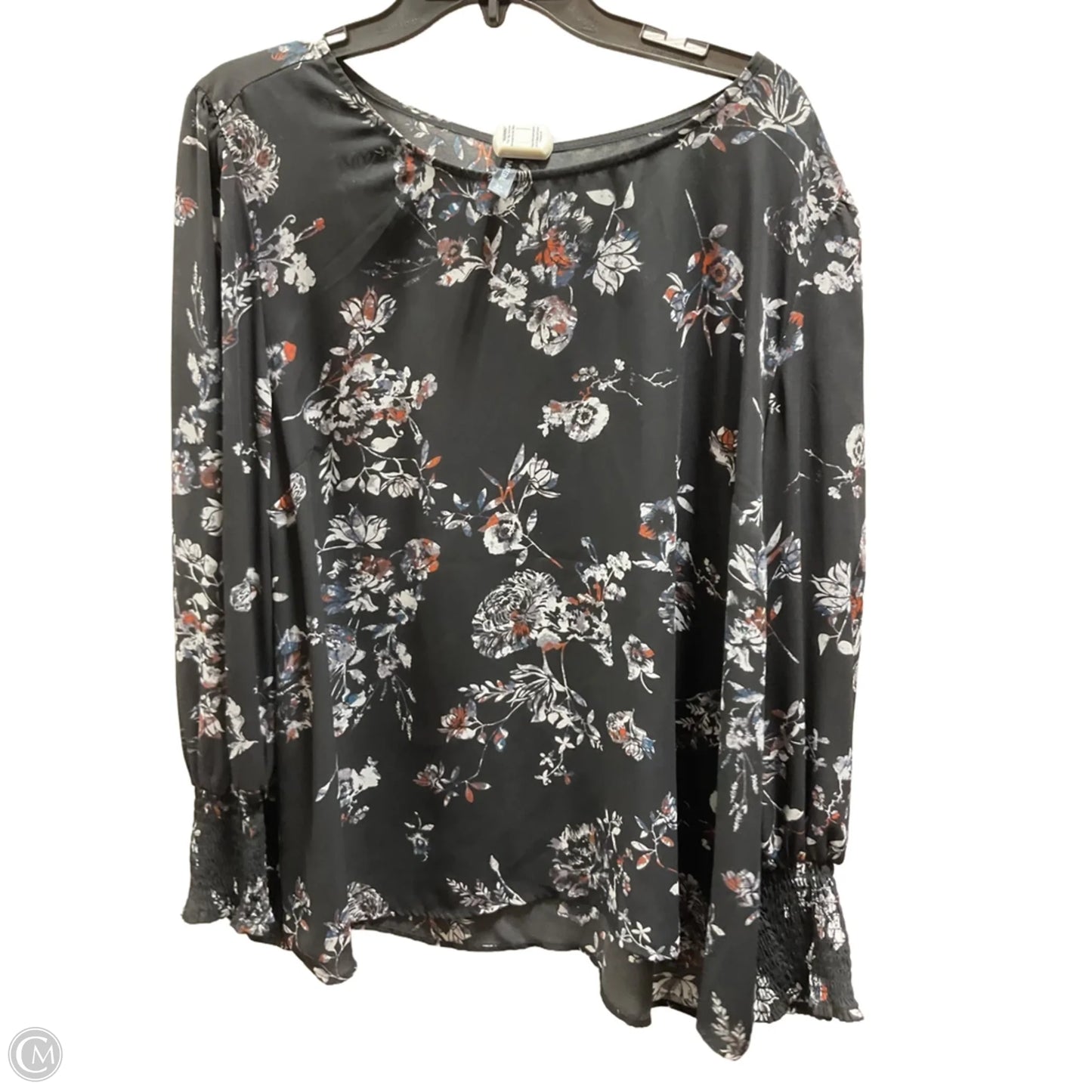 Top 3/4 Sleeve By Massini In Black & White, Size: 2x