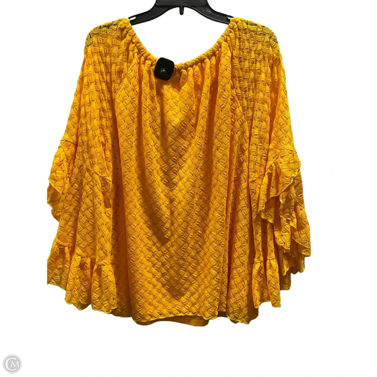 Top 3/4 Sleeve By Fever In Yellow, Size: 2x