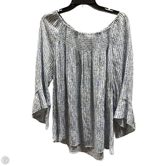 Top Long Sleeve By Zac And Rachel In Blue, Size: 2x