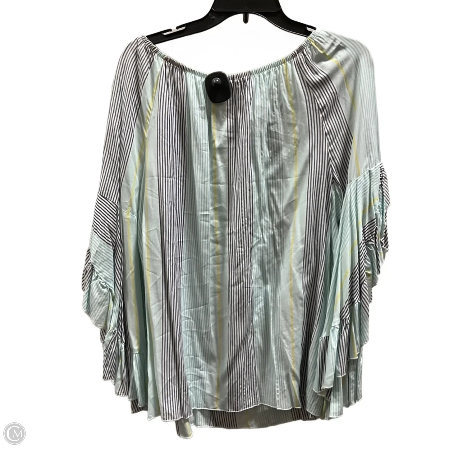Top 3/4 Sleeve By Fever In Green & Yellow, Size: Xl