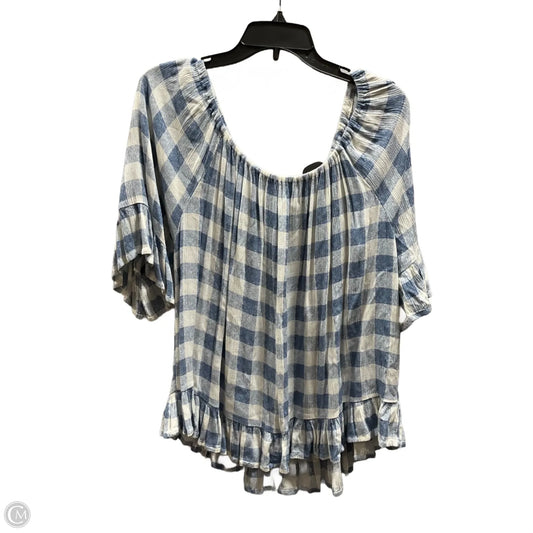 Top 3/4 Sleeve By Stitch Star In Blue, Size: 1x