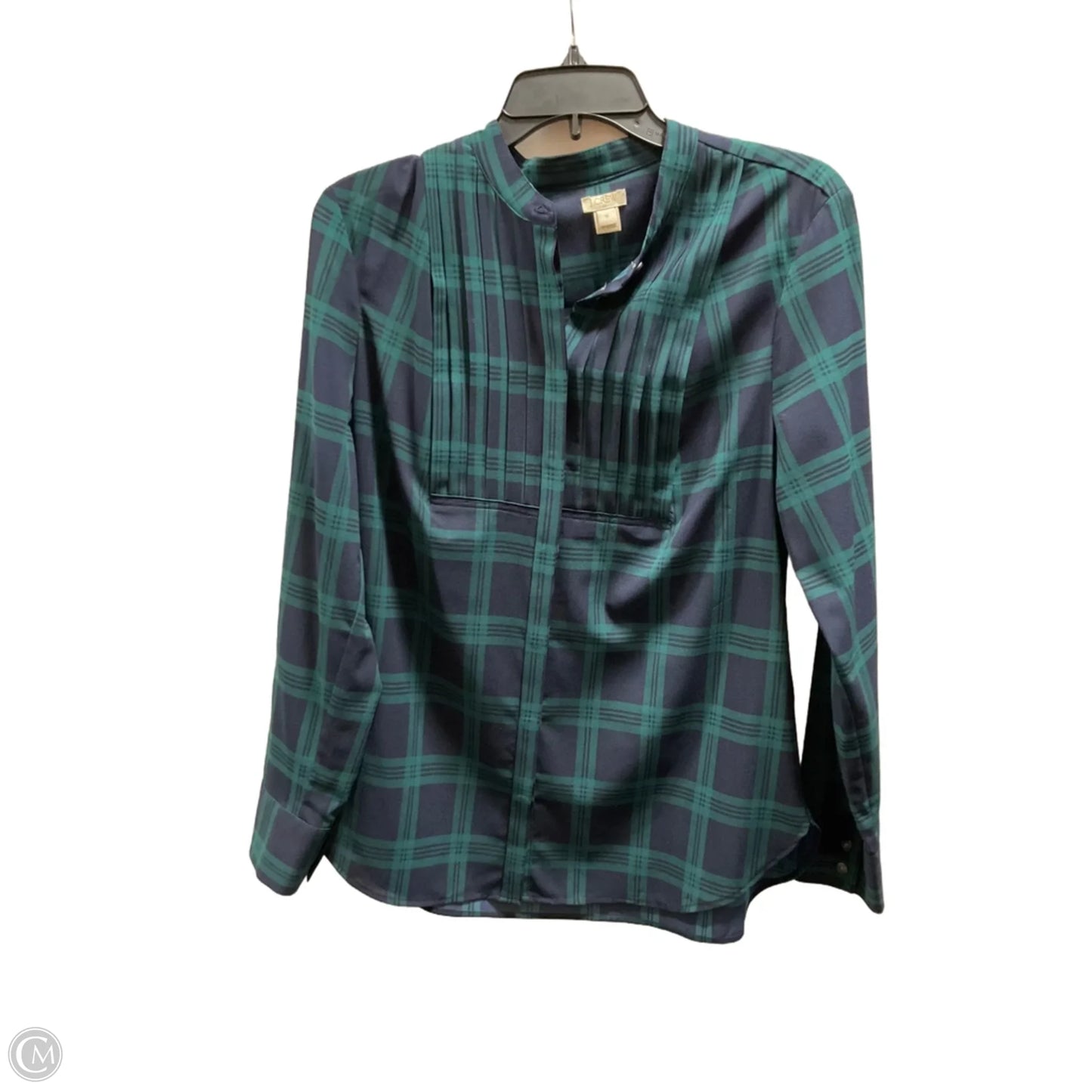 Top Long Sleeve By J. Crew In Blue & Green, Size: M