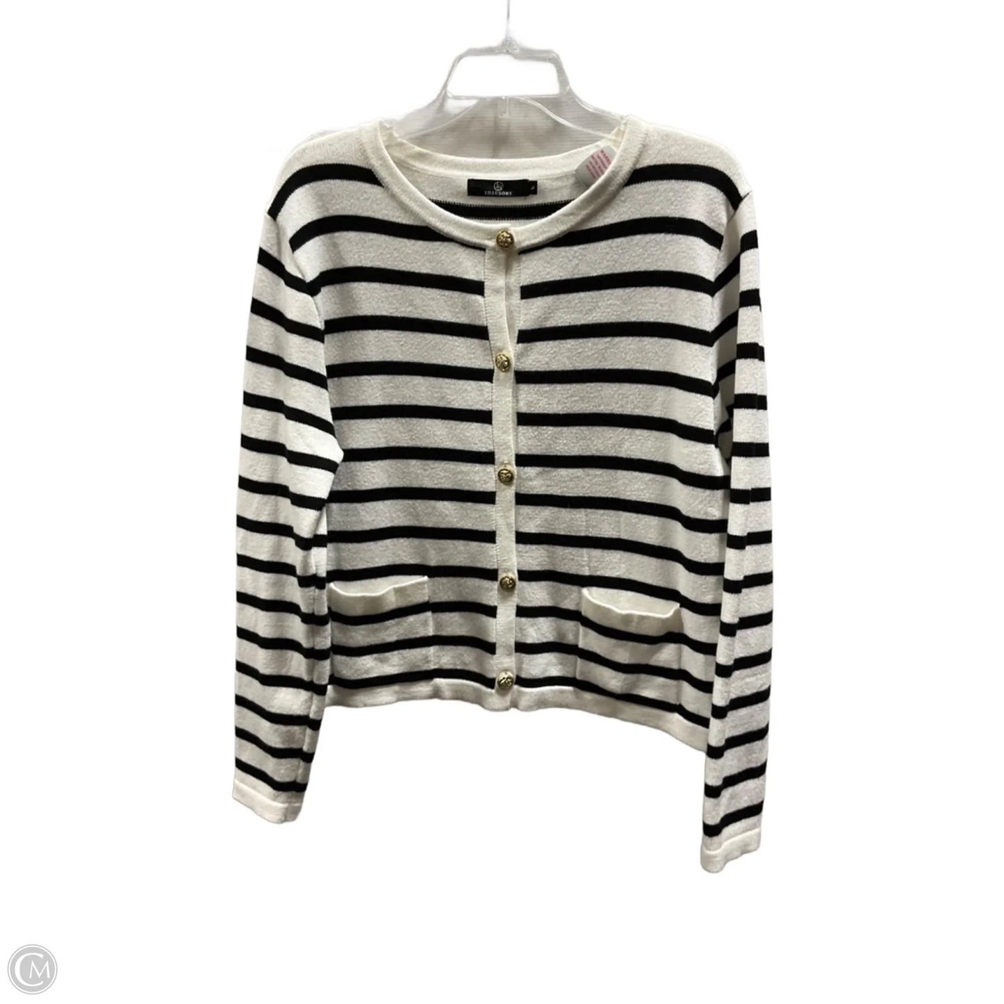 Cardigan By Cmf In Striped Pattern, Size: L