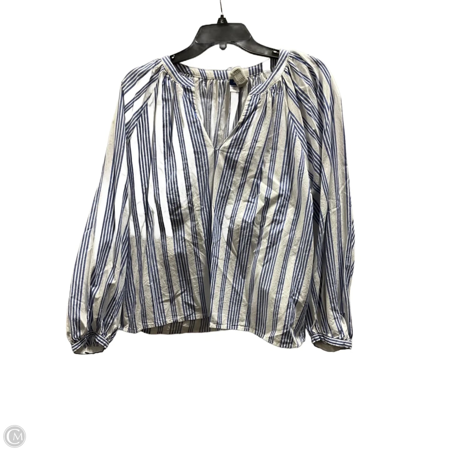 Top Long Sleeve By Old Navy In Blue & White, Size: M