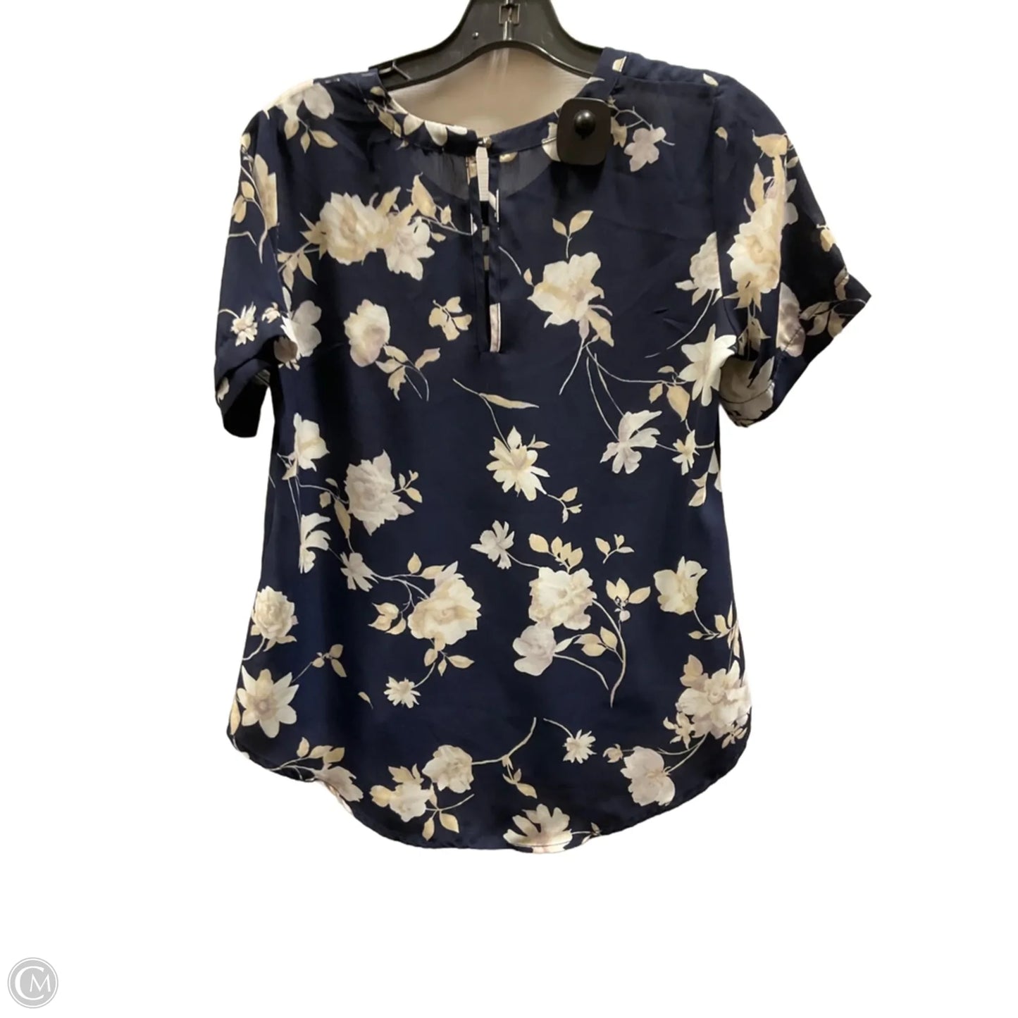 Top Short Sleeve By Sienna Sky In Blue & Cream, Size: S