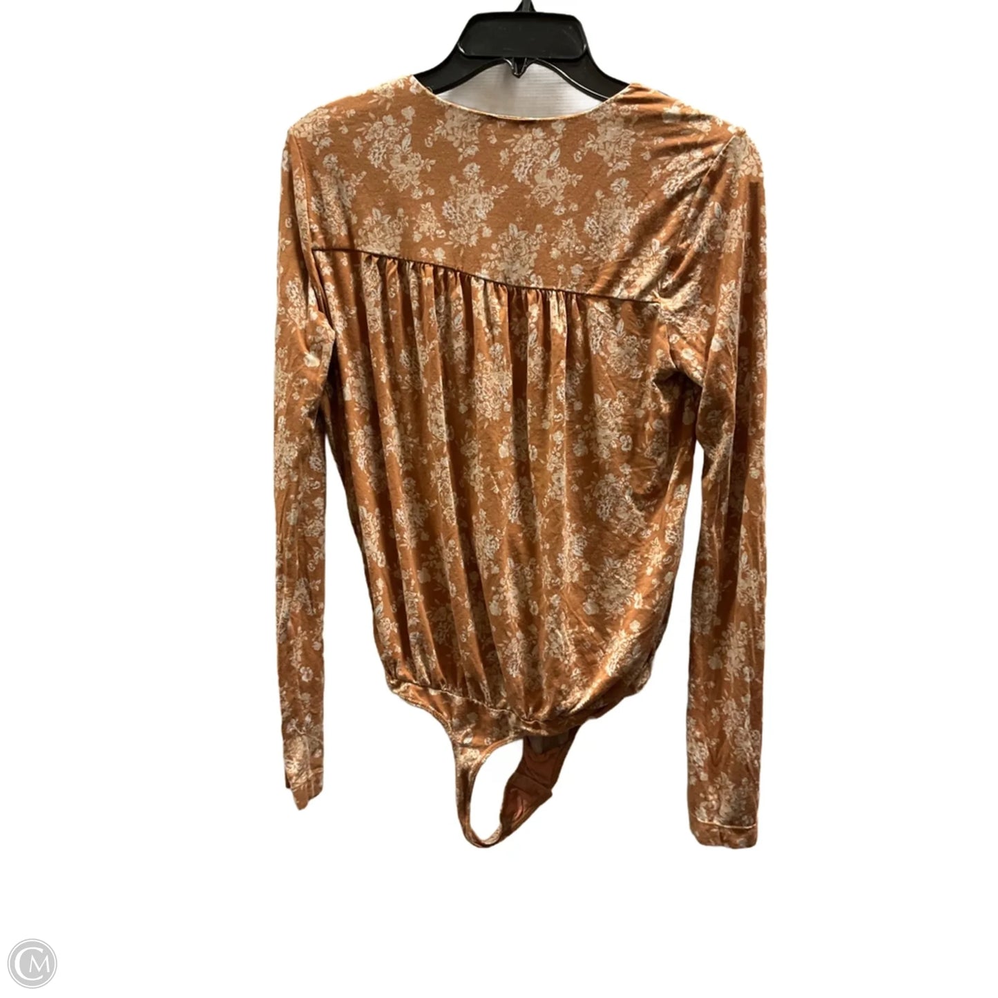 Top Long Sleeve By Free People In Orange & White, Size: M