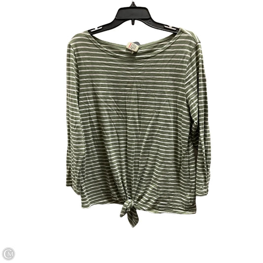 Top Long Sleeve By Old Navy In Green & White, Size: L