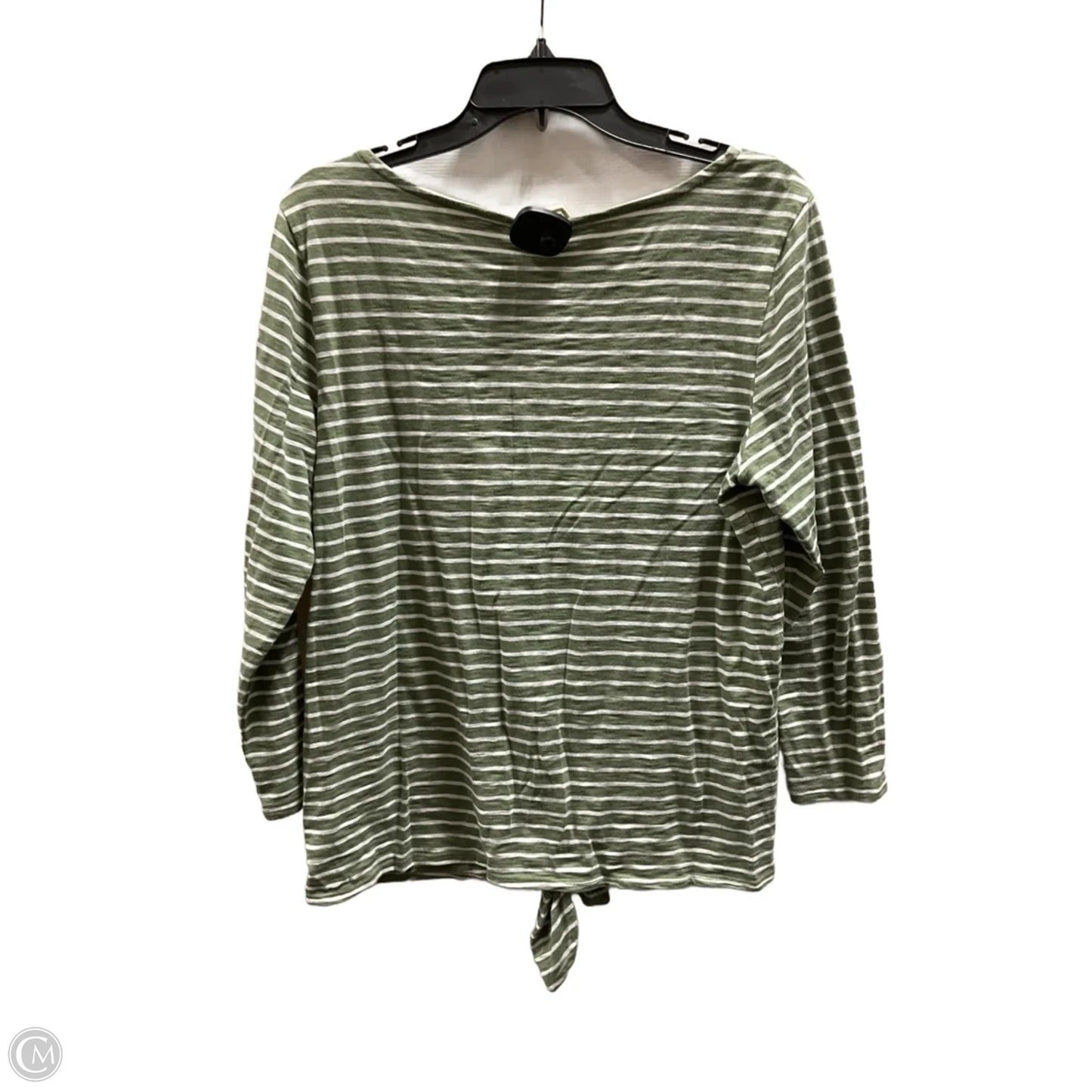 Top Long Sleeve By Old Navy In Green & White, Size: L