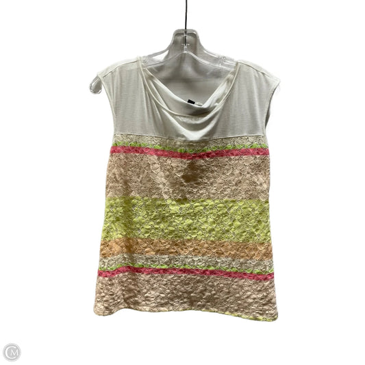 Top Sleeveless By Ann Taylor In Pink & Yellow, Size: S