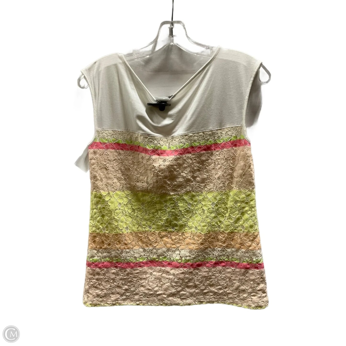 Top Sleeveless By Ann Taylor In Pink & Yellow, Size: S
