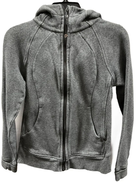 Athletic Sweatshirt Hoodie By Lululemon In Grey, Size: 4