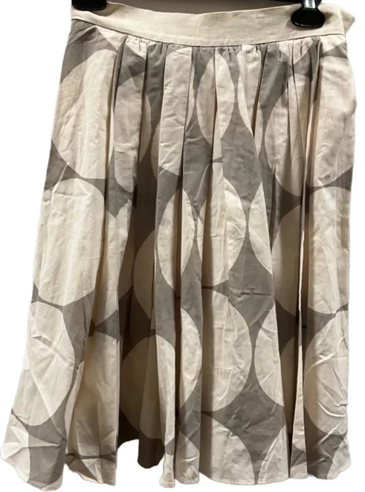 Skirt Designer By Max Mara In Brown & Cream, Size: 8