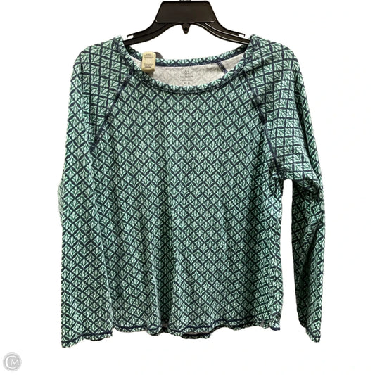Top Long Sleeve By Talbots In Blue & Green, Size: Xl