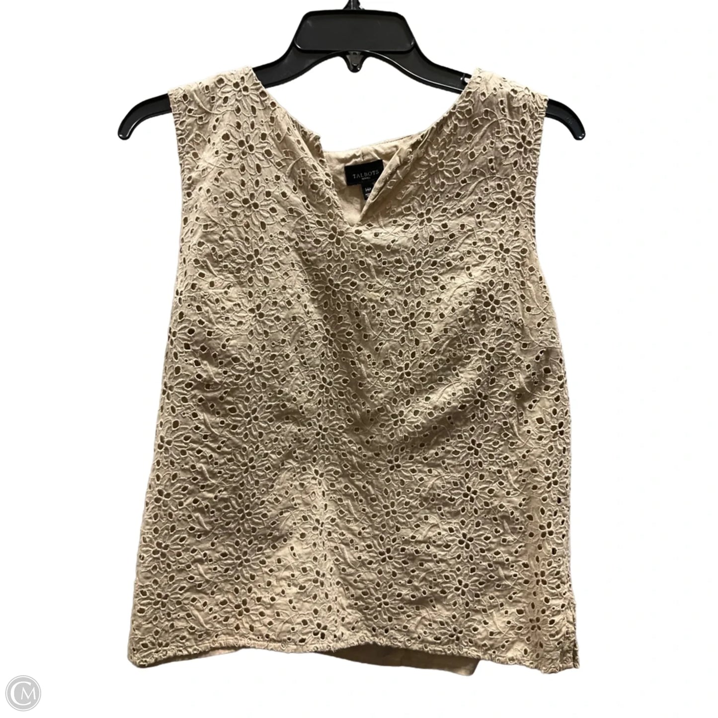 Top Sleeveless By Talbots In Tan, Size: 14