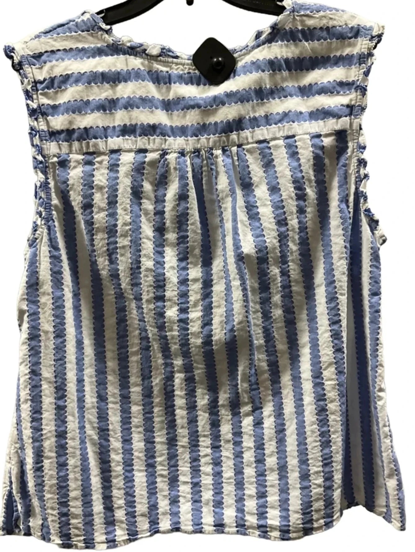 Top Sleeveless By Talbots In Blue & White, Size: 2x