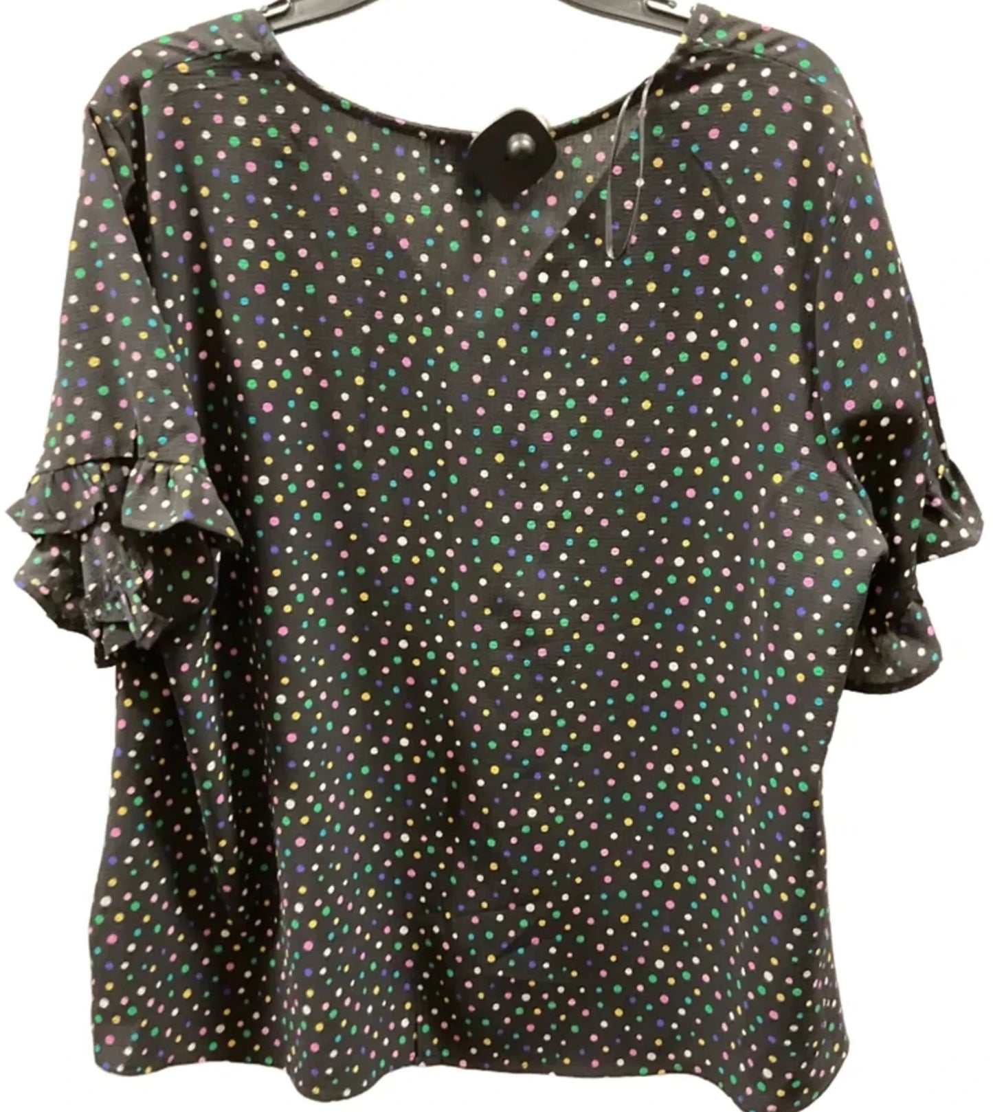 Top Short Sleeve By Cece In Polkadot Pattern, Size: 1x