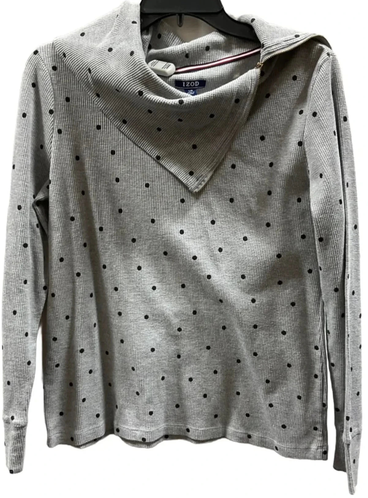 Top Long Sleeve By Izod In Polkadot Pattern, Size: L
