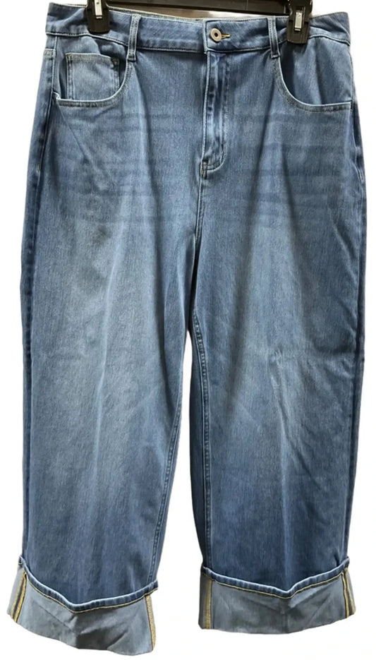 Jeans Cropped By Halara In Blue, Size: L