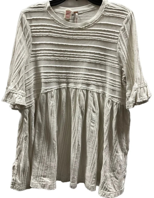 Top Short Sleeve By Free People In Cream, Size: S